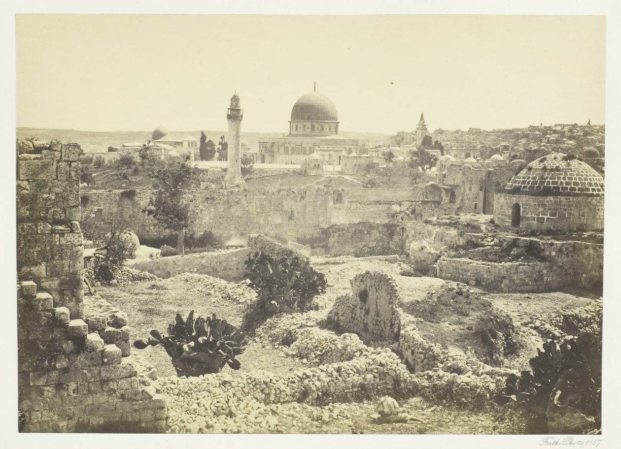 यरूशलेम शहर की दीवार से, 1857। द्वारा फ्रांसिस फ्रिथ