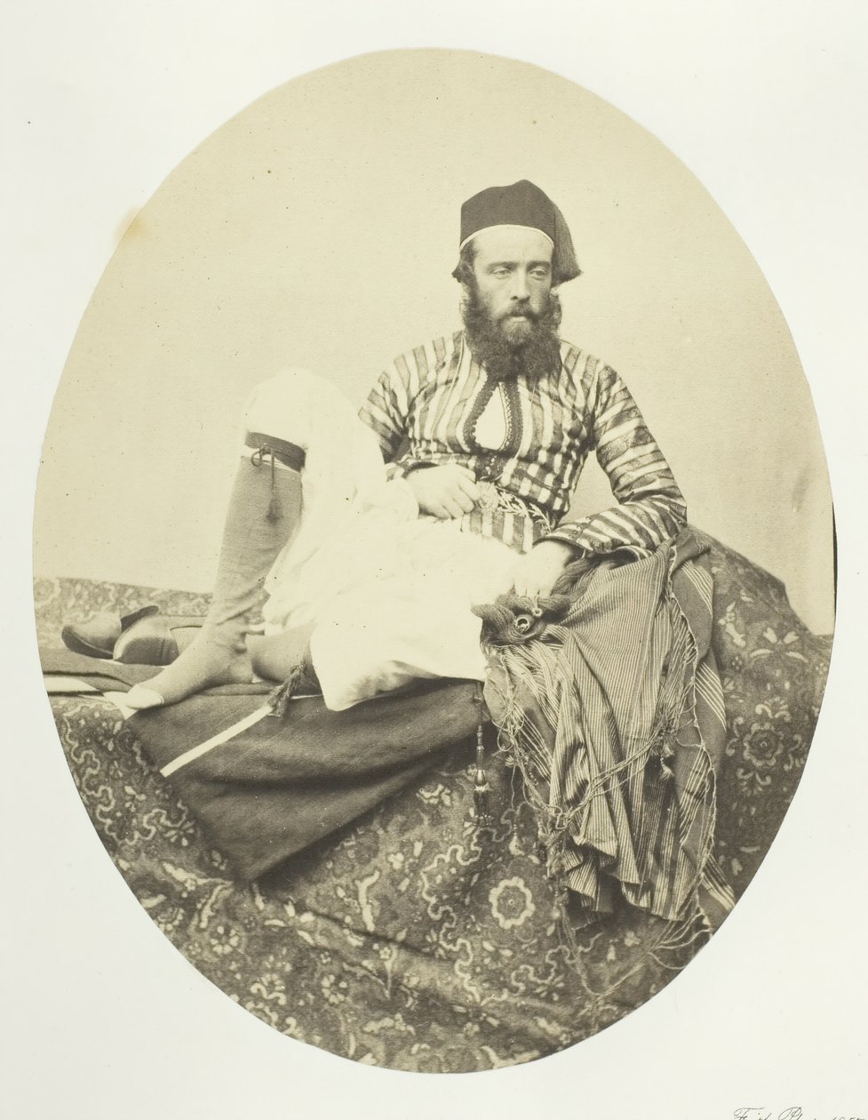 पोर्ट्रेट, टर्किश समर कॉस्ट्यूम, 1857। द्वारा फ्रांसिस फ्रिथ