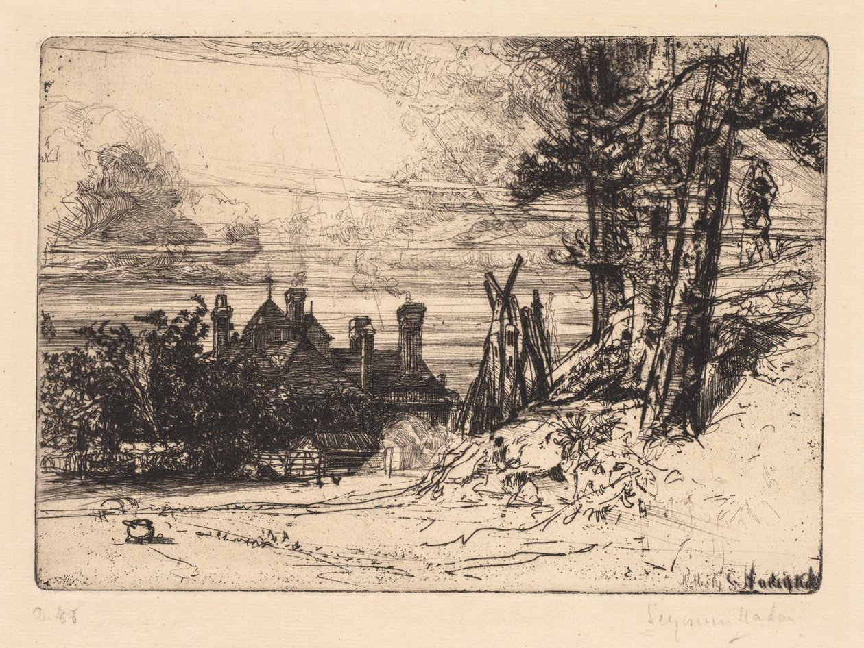 1865 विल्सली में हॉर्सलेज़ हाउस। द्वारा फ्रांसिस सीमोर हैडेन