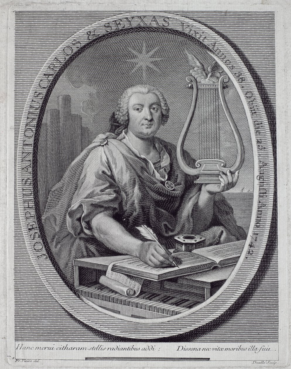जॉन डॉल (1703-63) द्वारा उत्कीर्ण जोस कार्लोस सिक्सस (1704-42) का चित्र द्वारा फ्रांसिस्को विएरा