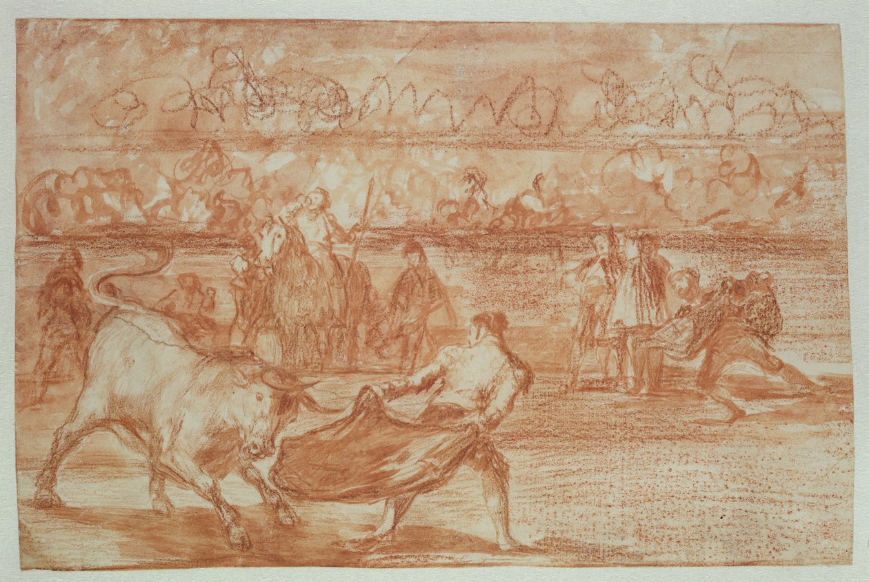बुलफाइटिंग, 1815-16 (कागज पर लाल चाक) द्वारा फ़्रांसिस्को डी गोया