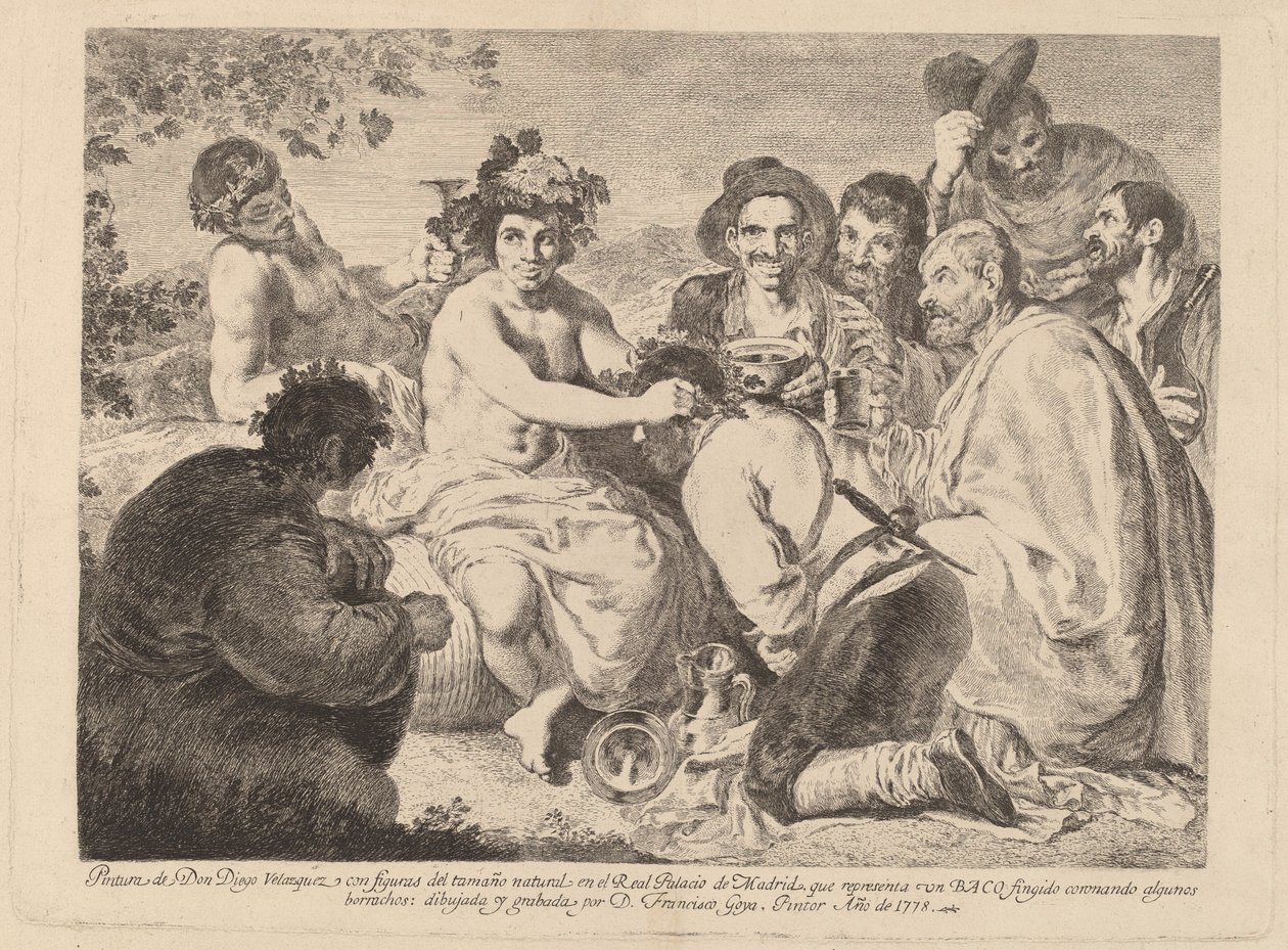 Baco (Bacchus) द्वारा डिएगो वेलाज़्केज़ू के बाद फ्रांसिस्को डी गोया