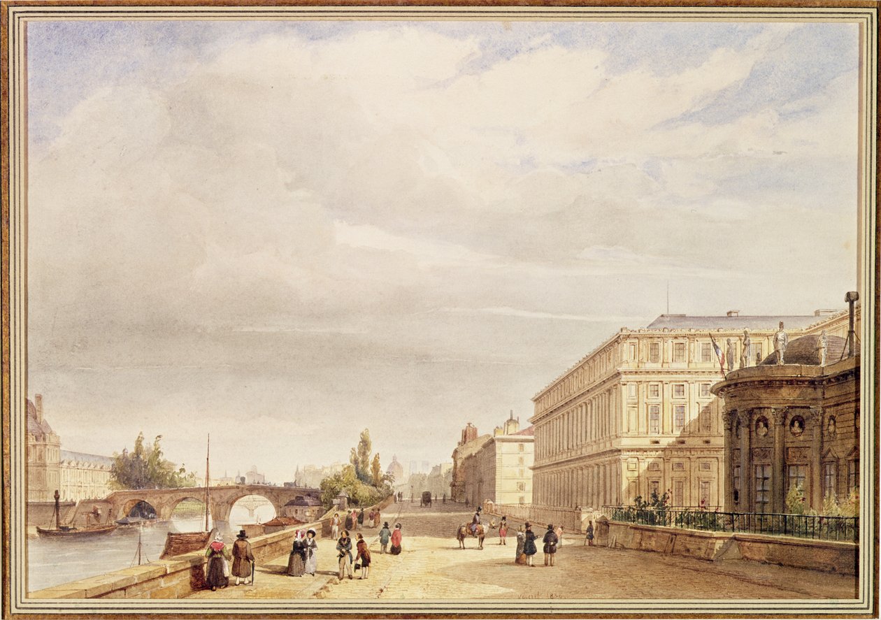 Le Quai d&39;Orsay, 1839 (कागज पर धोने के साथ पेन und स्याही) द्वारा फ्रेंकोइस एटिने विलेरेट