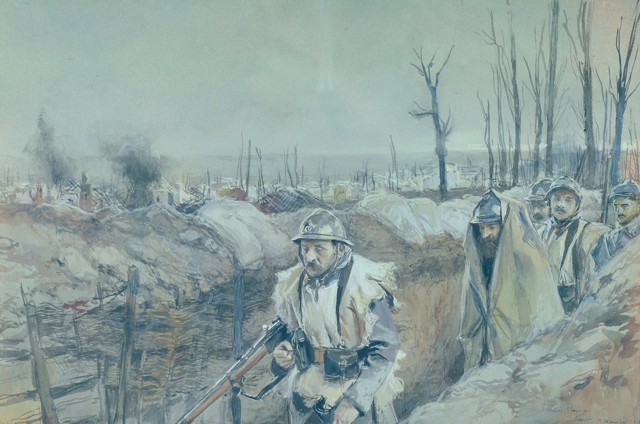 ए ट्रेंच इन आर्टोइस, 1915-16 द्वारा फ़्राँस्वा फ्लेमेंग