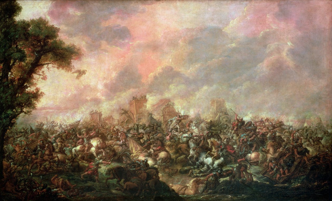 सिकंदर महान (356-323 ईसा पूर्व) द्वारा दारा की हार (339-330 ईसा पूर्व) 331 ईसा पूर्व द्वारा फ्रेंकोइस लुइस जोसेफ वत्तु