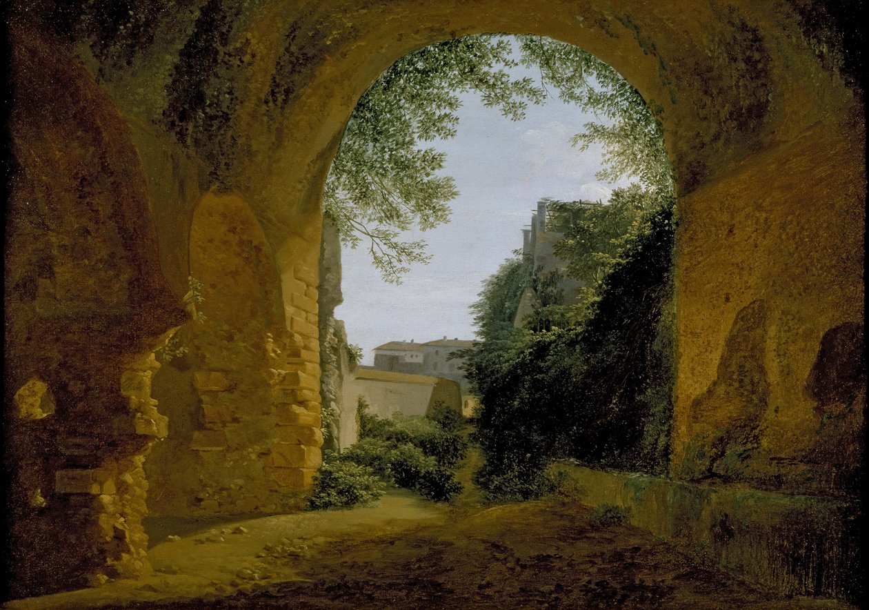 गार्डन ऑफ़ ए व्यू, जिसे रोमन वॉल्ट के भीतर से देखा गया, 1802 - 1824 द्वारा फ्रेंकोइस मारियस ग्रानेट