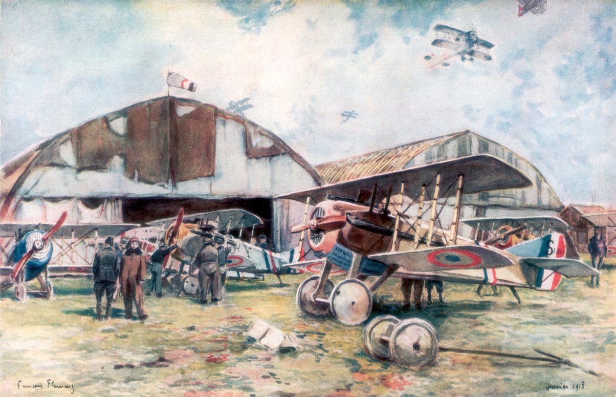 फ्रेंच फाइटर स्क्वाड्रन एरोड्रम, 1918, 1926। द्वारा फ़्राँस्वा फ्लेमेंग