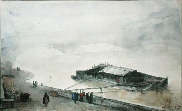 द सीन, 1843 (कागज पर wc) द्वारा फ्रेंकोइस मारियस ग्रानेट