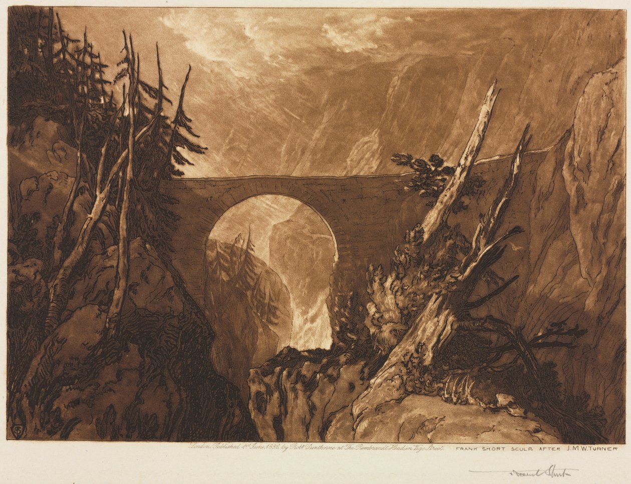 लिटिल डेविल्स ब्रिज, 1886। द्वारा फ्रैंक शॉर्ट