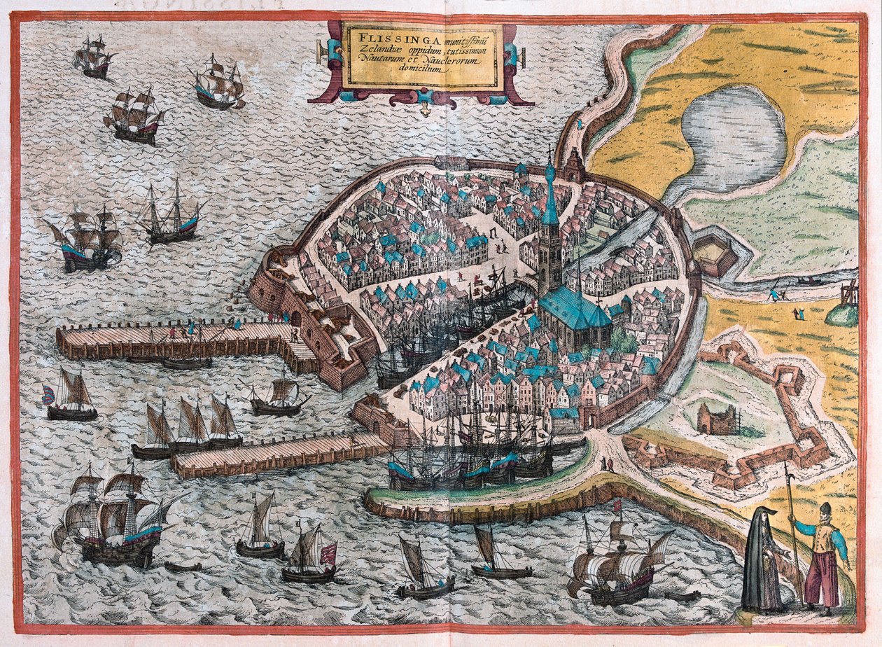 Vlissingen, नीदरलैंड्स (उत्कीर्णन) द्वारा फ्रांज होजेनबर्ग