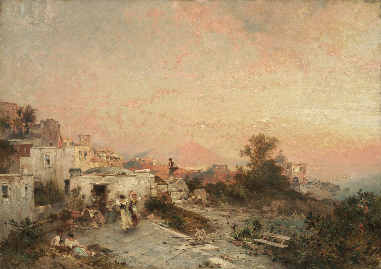 ला टारेंटेला, पॉसिलिपो, नेपल्स, c.1895 द्वारा फ्रांज रिचर्ड Unterberger