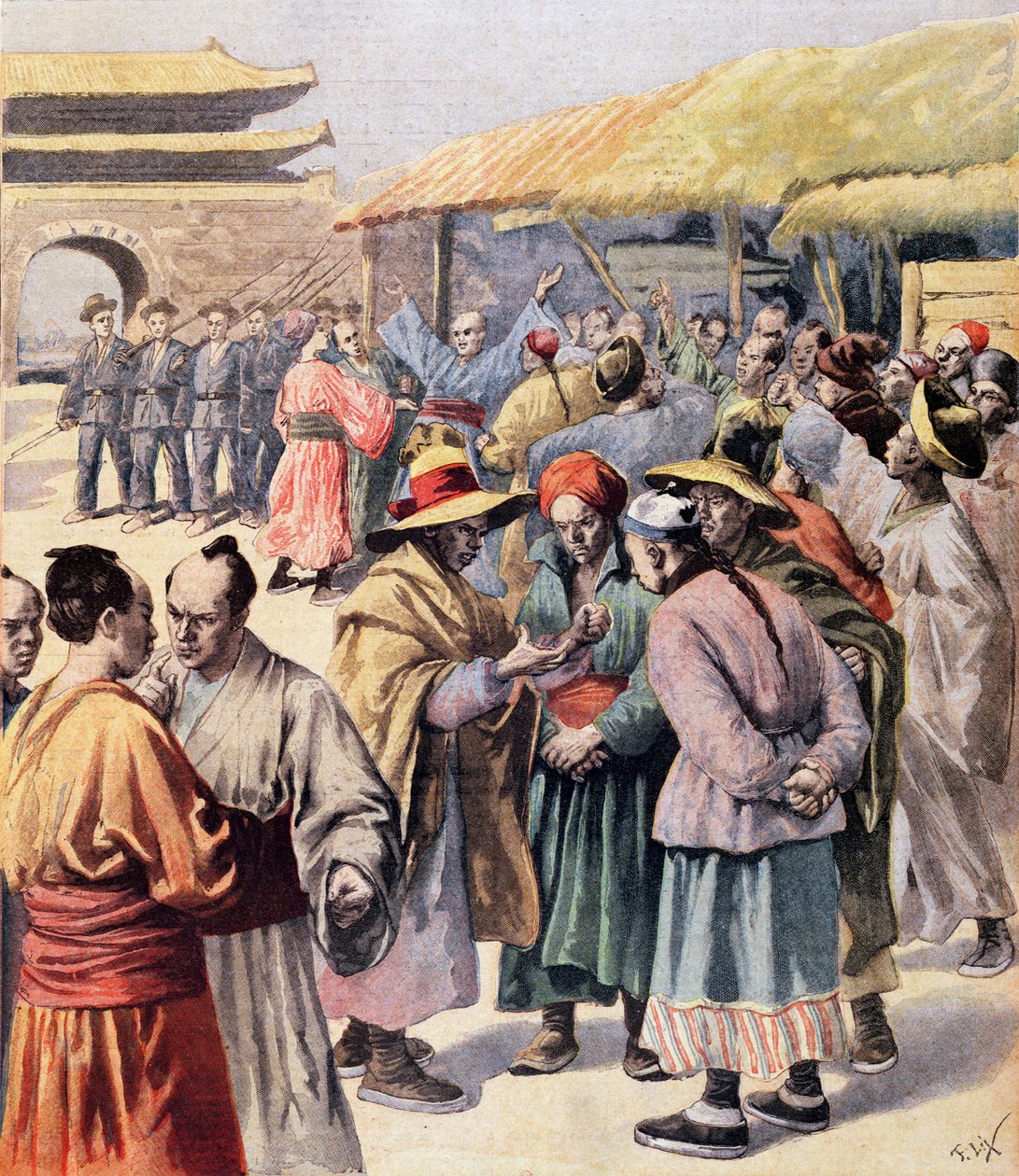सियोल में गड़बड़ी, &39;ले पेटिट जर्नल&39; का कवर, 13 अगस्त 1894 द्वारा फ्रेडरिक थियोडोर लिक्स