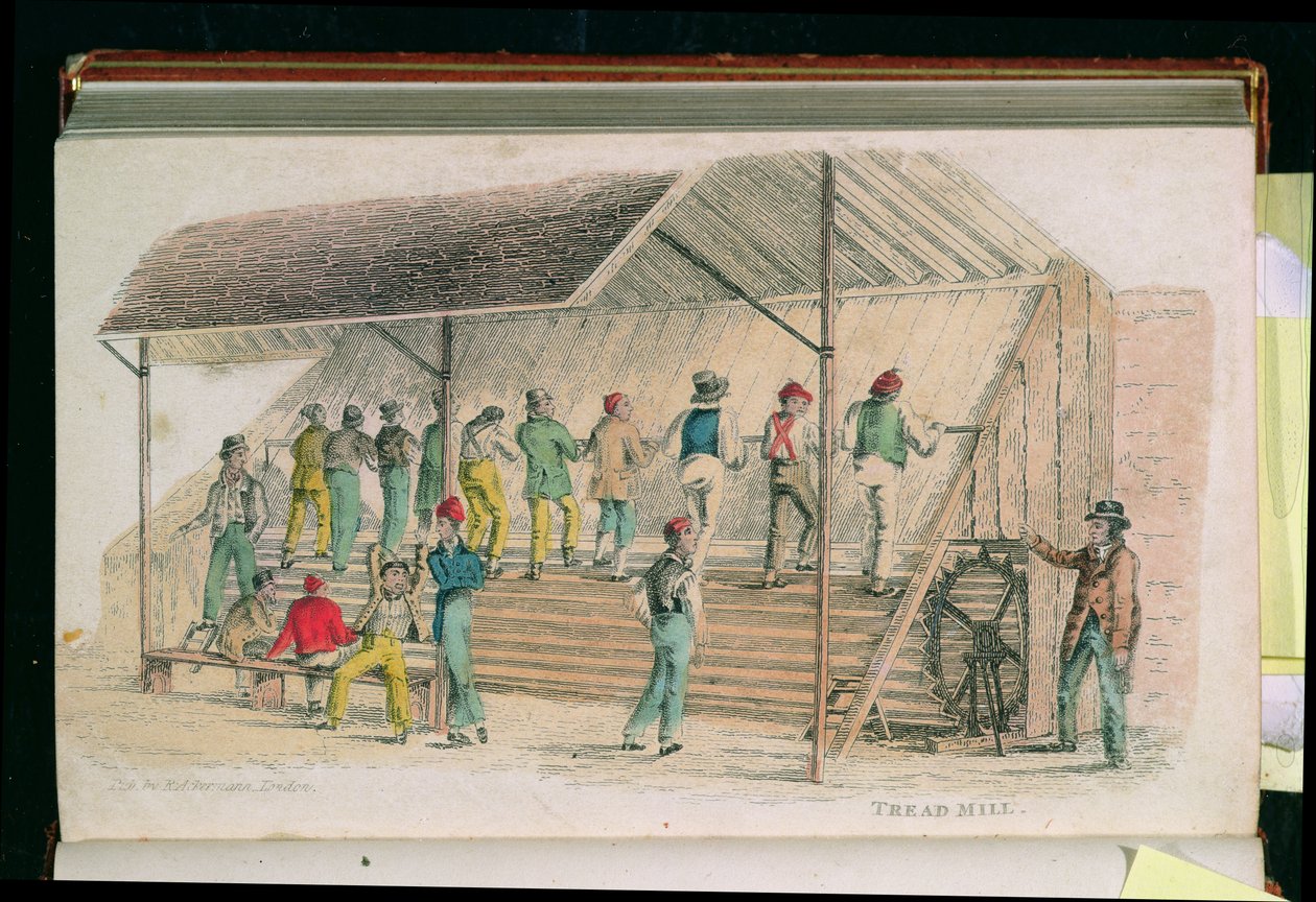एकरमैन की &39;वर्ल्ड इन मिनिएचर&39;, पब से द ट्रेड मिल। 1827 द्वारा फ्रेडरिक शबरल