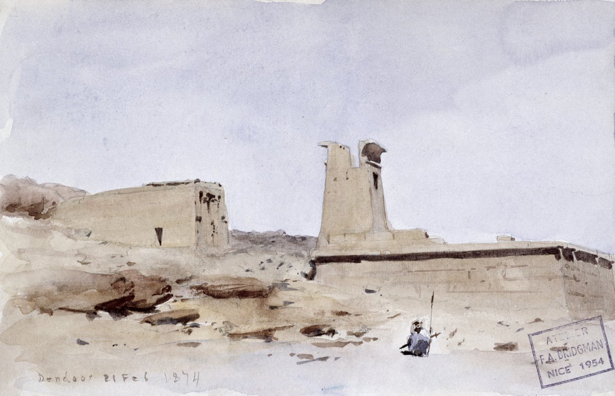 देंडूर का मंदिर, तोरण और छत दिखा, 1874 द्वारा फ्रेडरिक आर्थर ब्रिजमैन