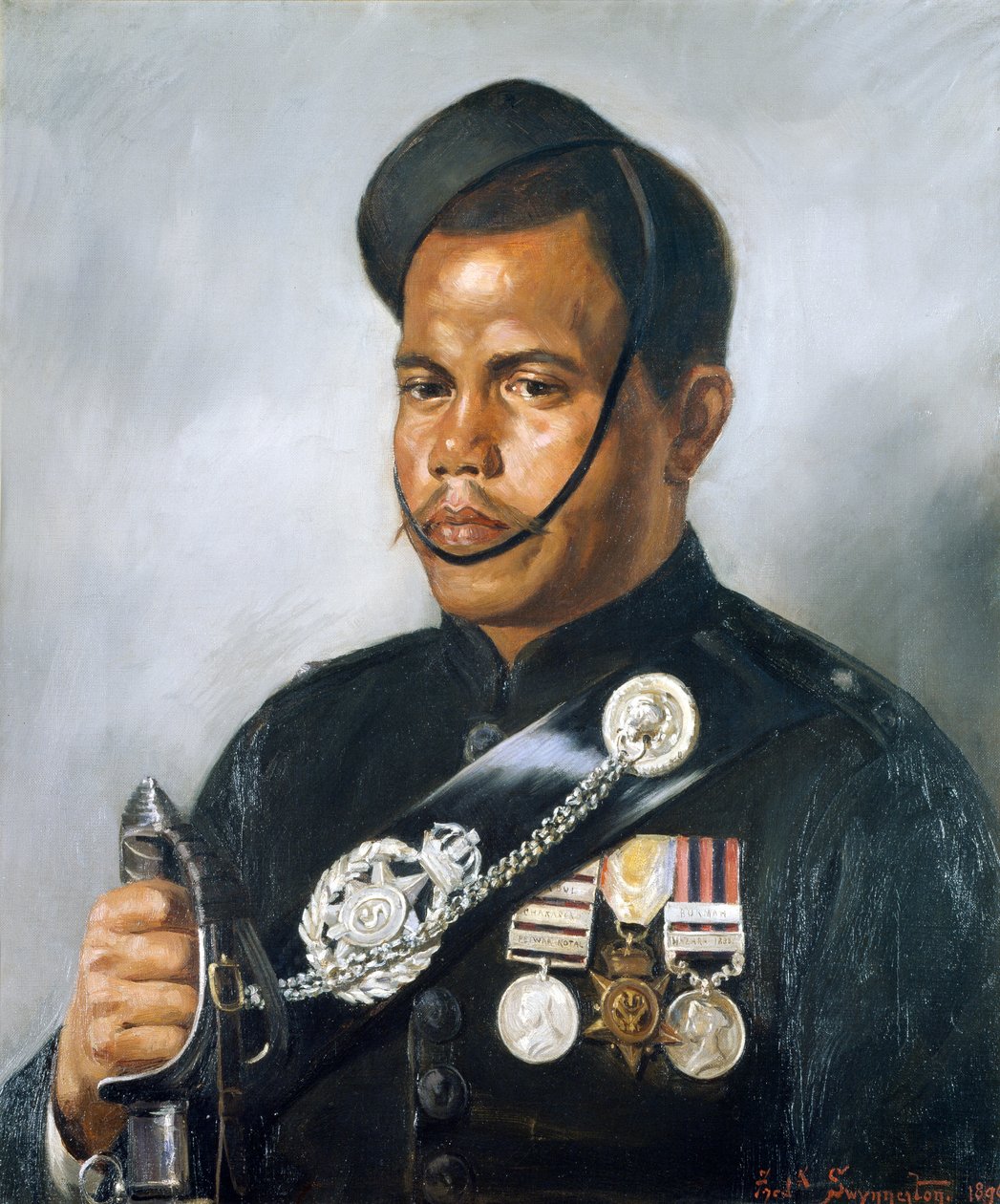 जमादार जंगिया थापा, 5 वीं गोरखा रेजिमेंट, 1890 द्वारा फ्रेडरिक स्विनर्टन