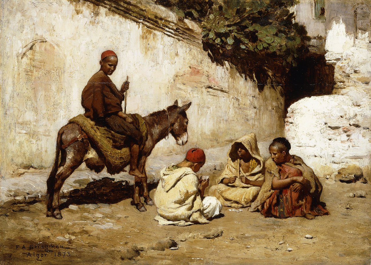 अरब बच्चे ताश खेल रहे हैं, 1873 द्वारा फ्रेडरिक आर्थर ब्रिजमैन