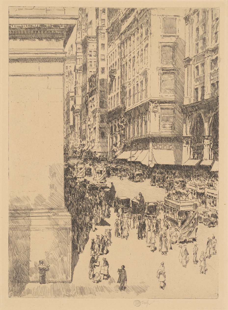 पांचवां एवेन्यू, दोपहर, 1916। द्वारा फ़्रेडरिक चाइल्ड हस्साम