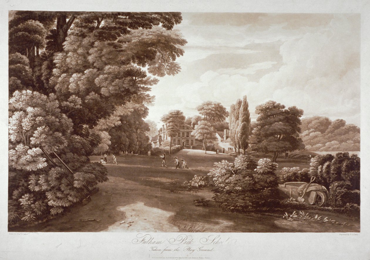 फुलहम पार्क स्कूल, लंदन, 1813 द्वारा फ्रेडरिक क्रिश्चियन लुईस