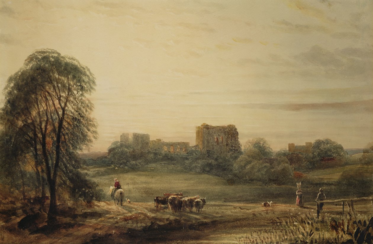 Glastonbury Abbey (कागज पर wc) द्वारा फ्रेडरिक नैश