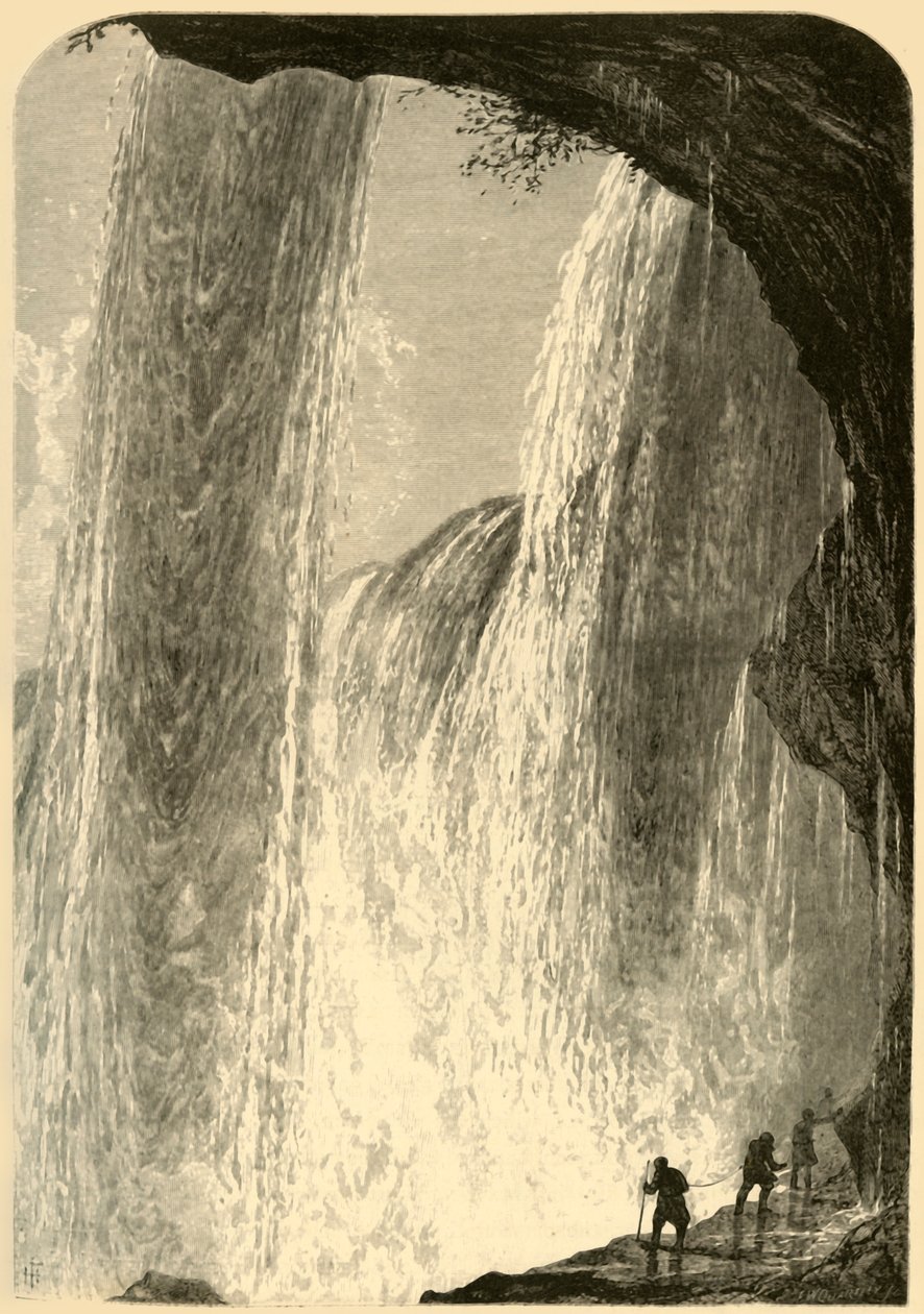 अंडर द फॉल्स, कनाडा साइड, 1872। द्वारा फ्रेडरिक विलियम क्वार्टली