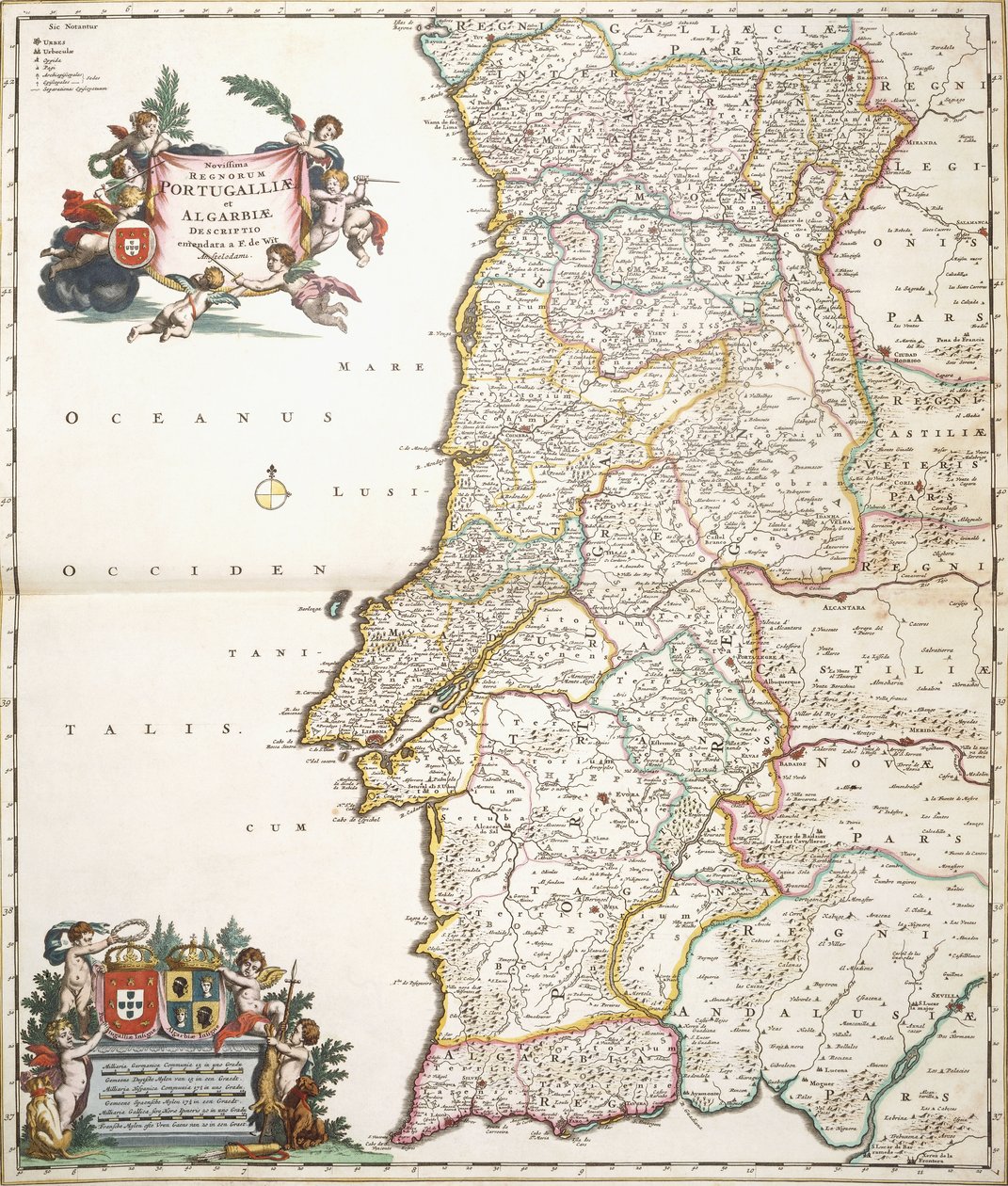 पुर्तगाल दिखा मानचित्र, c.1680 द्वारा फ्रेडरिक डे विट
