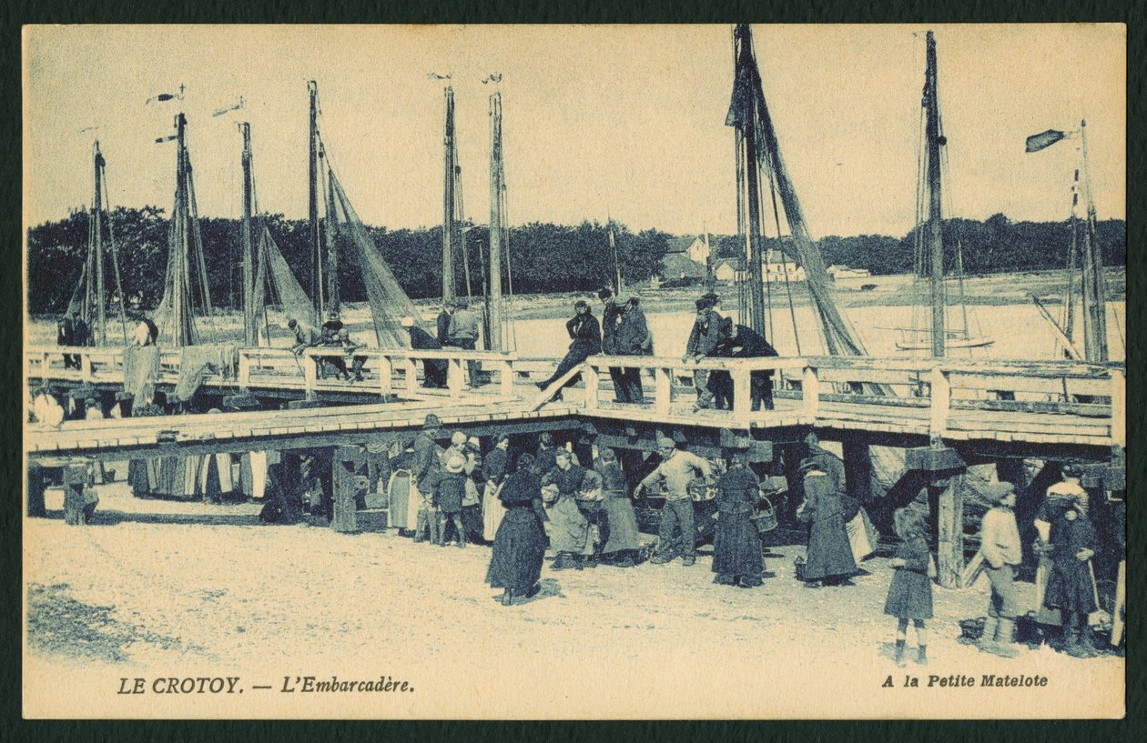 Le Crotoy में लैंडिंग चरण का चित्रण पोस्टकार्ड, c.1900 द्वारा फ्रेंच फोटोग्राफर