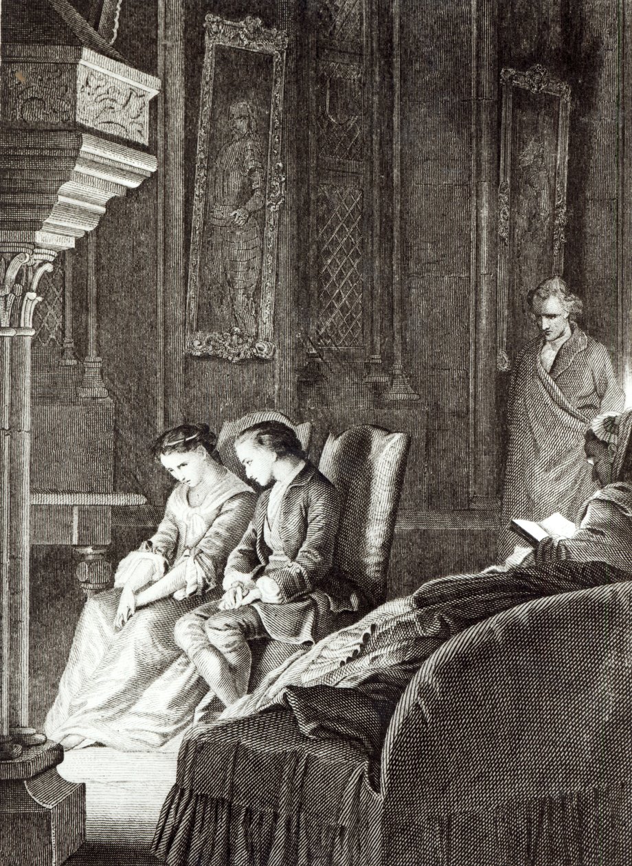 कॉम्बबर्ग में एक शाम, फ्रेंकोइस रेने डे चेटेयूब्रिंद (1768-1848) c.1836 द्वारा &39;लेस मेमॉयर डी&39;ऑटर-टॉमबे&39; का चित्रण। द्वारा फ्रेंच स्कूल