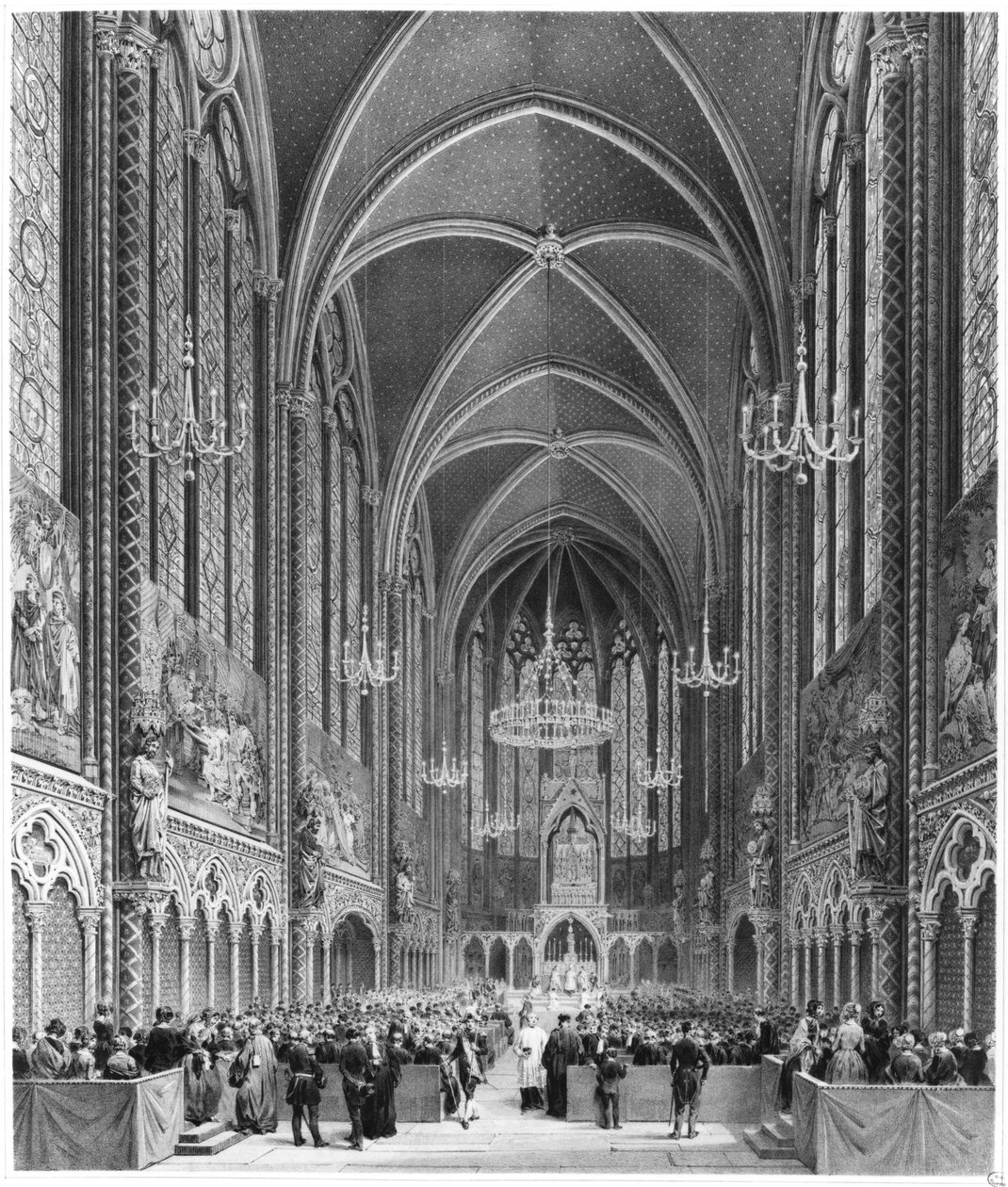 सेंट चैपल में मजिस्ट्रेट के लिए जन का उत्सव, c.1849 द्वारा फ्रेंच स्कूल