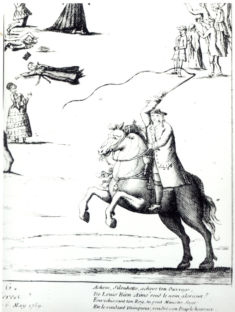 एटिएन डी सिल्हूट (1704-67) किसान जनरल के खिलाफ द्वारा फ्रेंच स्कूल