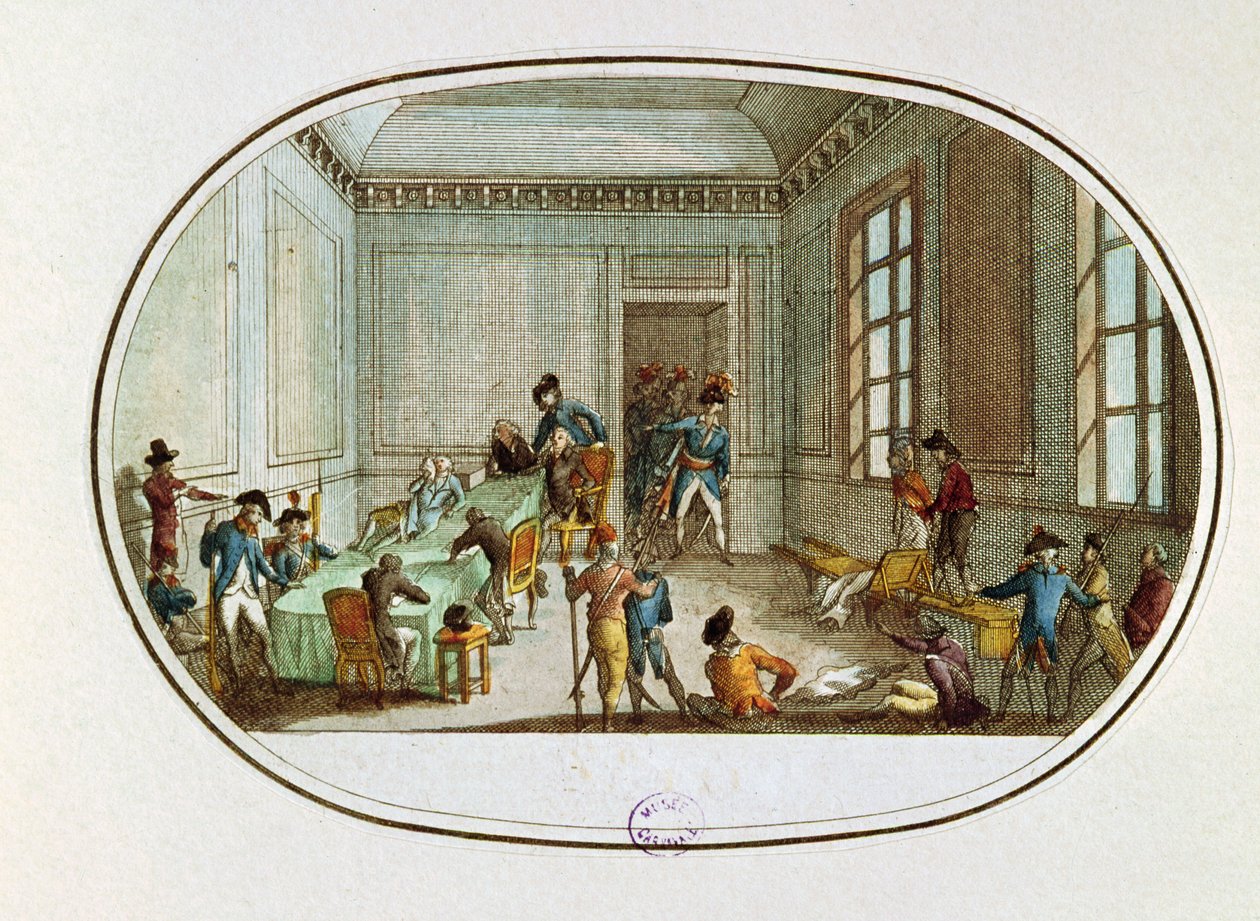 मैक्सिमिलिएन डे रॉबस्पिएरे (1758-94) कॉमाइट डी सालुट पब्लिक के एंटिचैबर में घायल, 10 थर्मिडोर एन II (28 जुलाई 1794) द्वारा फ्रेंच स्कूल
