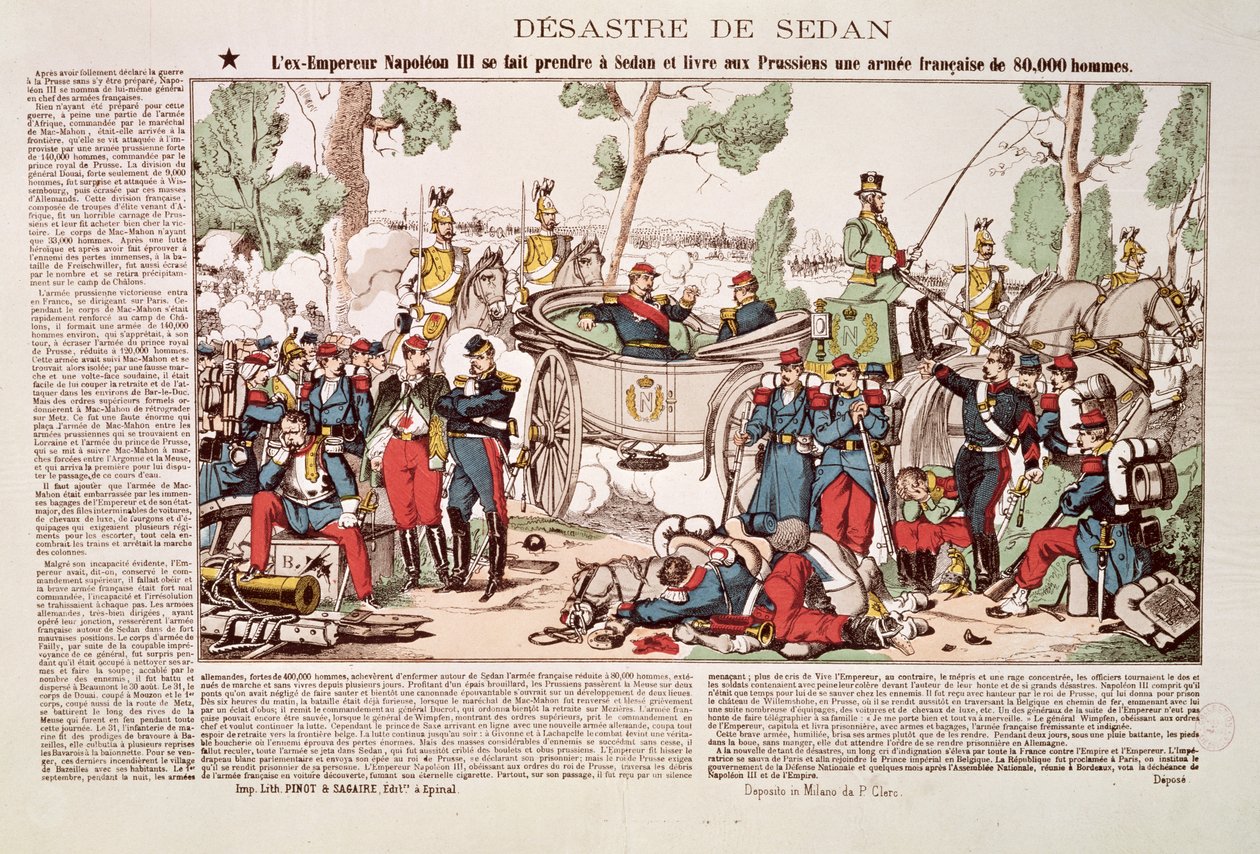 नेपोलियन III (1808-73) सेडान में आता है और 80,000 फ्रांसीसी सैनिकों को प्रशिया की सेना में आत्मसमर्पण करता है, 1 सितंबर 201370 द्वारा फ्रेंच स्कूल