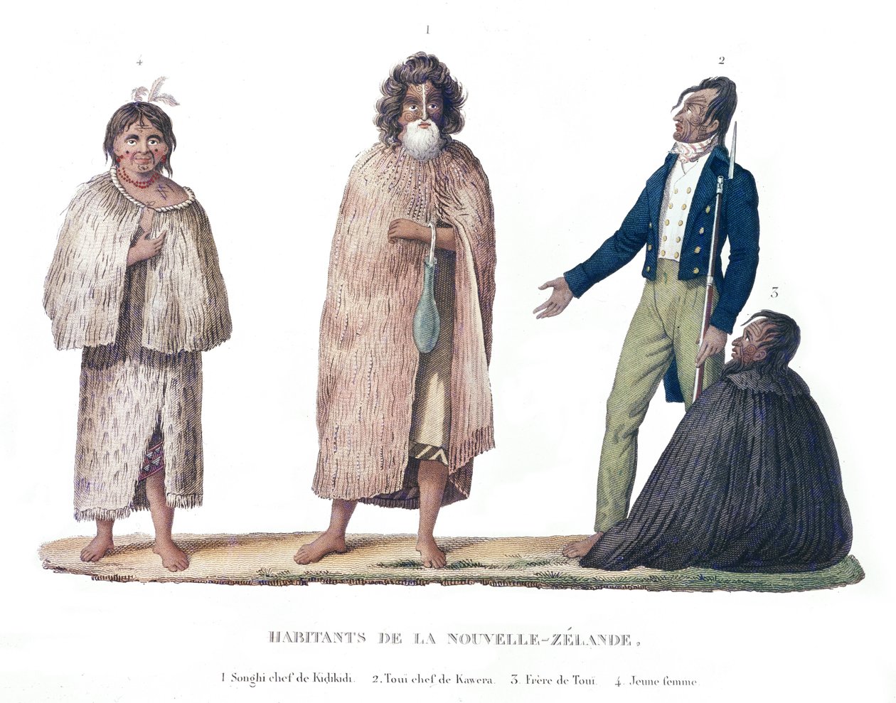 न्यूजीलैंड के मूल निवासी, लुईस इसिडोर डुपर्रे (1786-1865) द्वारा &39;जर्नी अराउंड द वर्ल्ड ऑन द कार्वेट ला कोक्विल (1822-25)&39; द्वारा फ्रेंच स्कूल