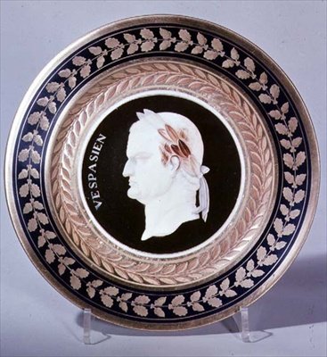 सम्राट वेस्पासियन (9-79AD) c.1810 को दर्शाती प्लेट द्वारा फ्रेंच स्कूल