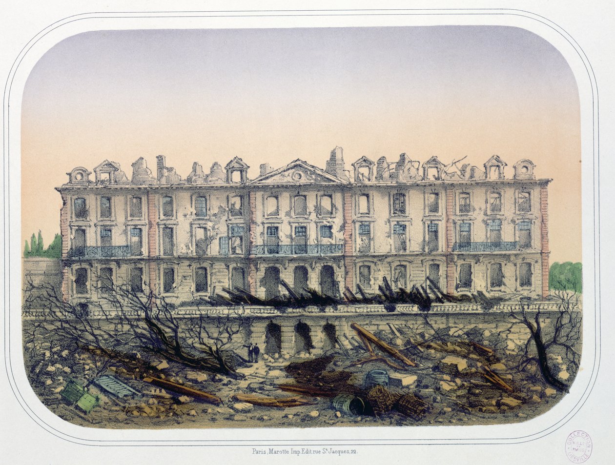 1870 में प्रशिया ट्रूप्स द्वारा चेटो डी मेउडन ने बमबारी की, c.1871 द्वारा फ्रेंच स्कूल