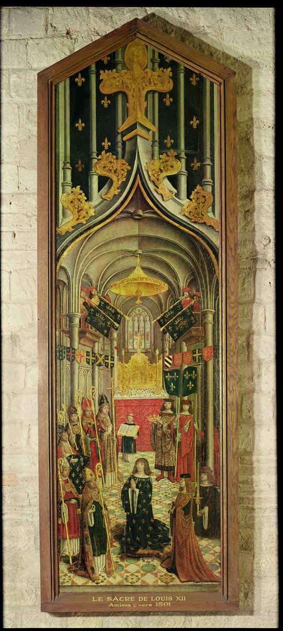 1498 में लुई XII का राज्याभिषेक, स्कूल ऑफ एमिएंस, c.1501 (पैनल पर तापमान) द्वारा फ्रेंच स्कूल
