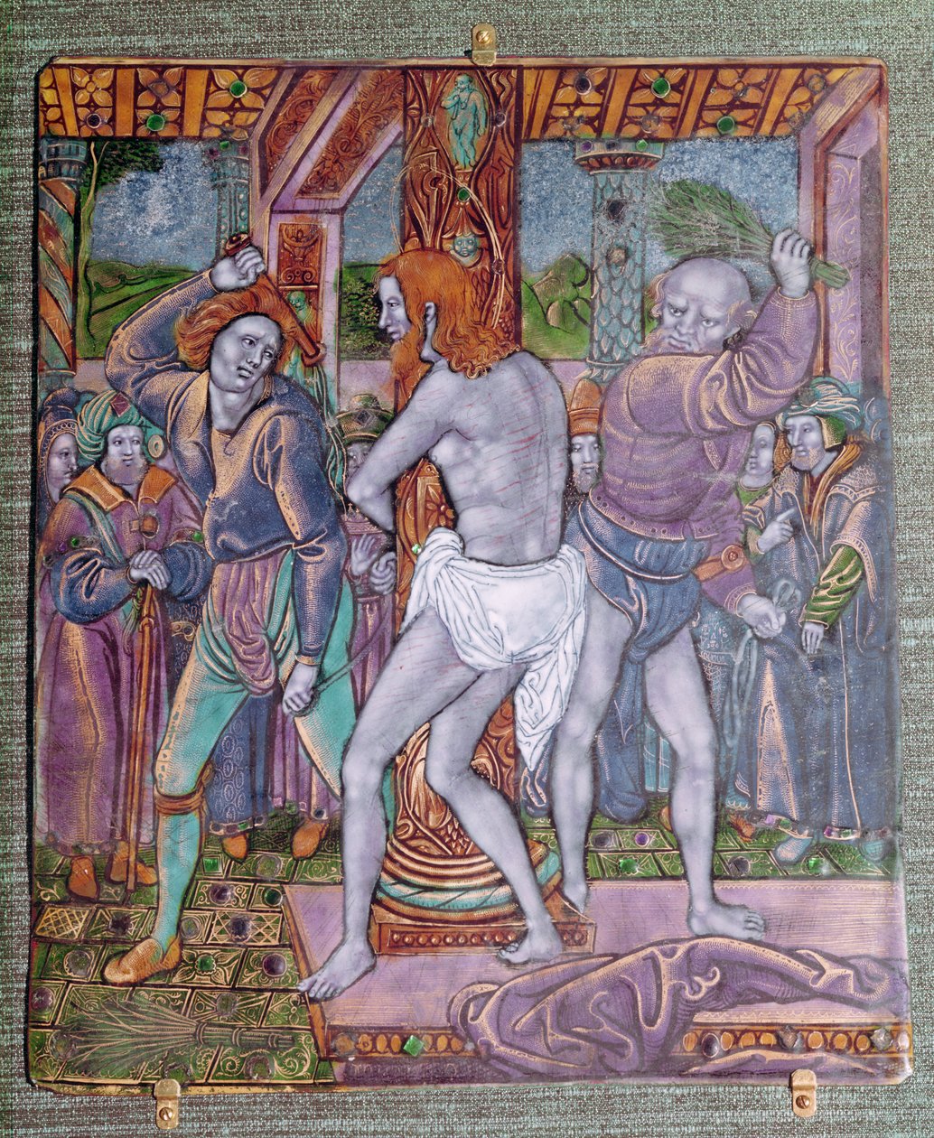 जीन आई। पेनिकॉड (c.1500-1530), c.1510 (लिमोज एनामेल) द्वारा क्राइस्ट का ध्वजांकित चित्र द्वारा फ्रेंच स्कूल