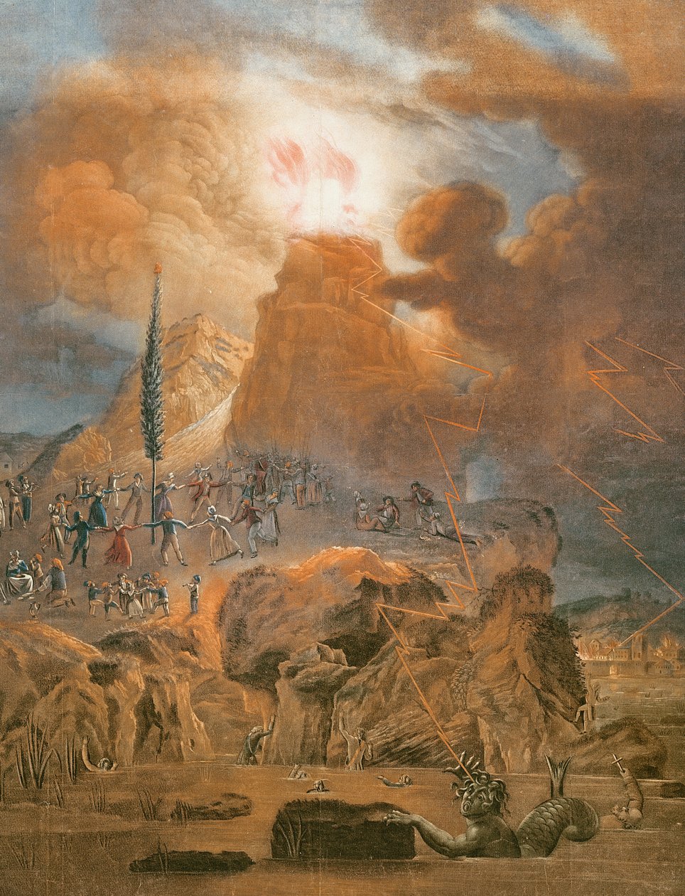 पर्वत की विजय, 1793 (रंग उत्कीर्णन) द्वारा फ्रेंच स्कूल