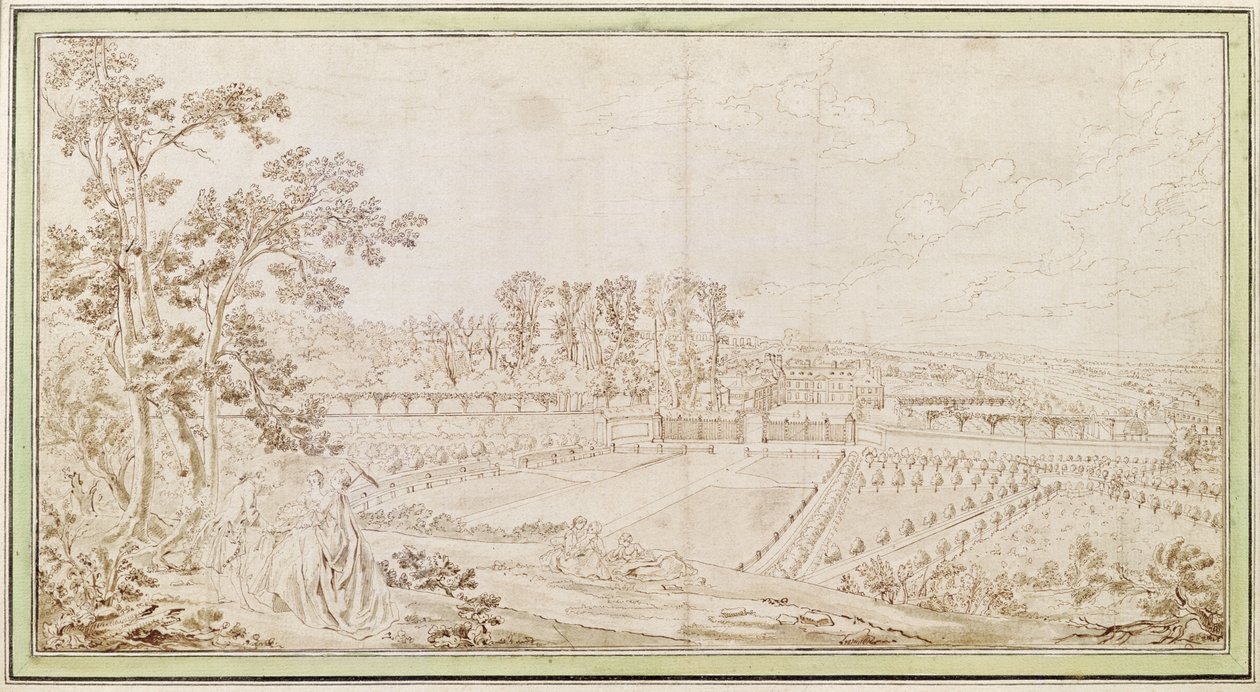 Celle-Saint-Cloud, Chat.1750 का दृश्य द्वारा फ्रेंच स्कूल