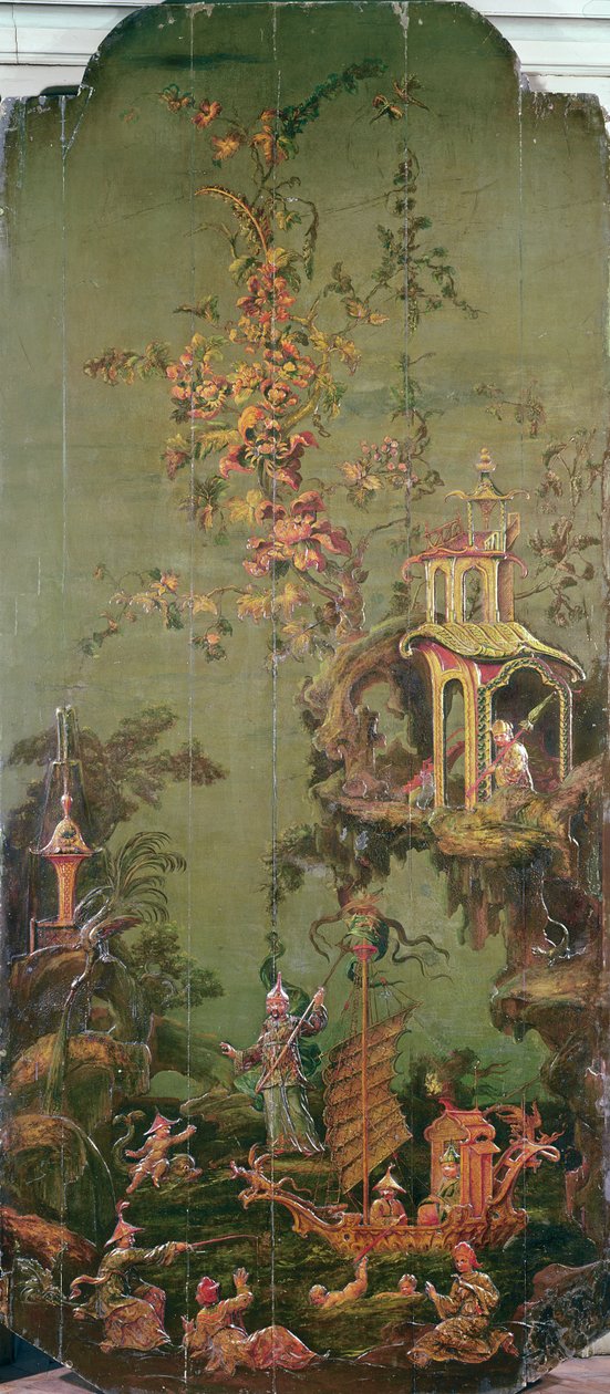 पानी, चार तत्वों को दर्शाने वाले पैनलों की एक श्रृंखला से, c.1730 (पॉलीक्रोम लकड़ी) द्वारा फ्रेंच स्कूल