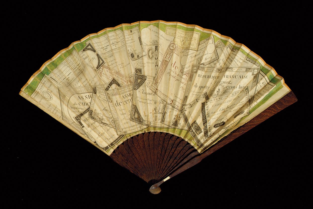 एक असाइनमेंट फैन, c.1796 (कागज और लकड़ी) द्वारा फ्रेंच स्कूल