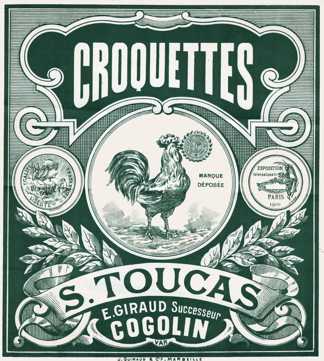 चिकन Croquettes। c.1900 (उत्कीर्णन) द्वारा फ्रेंच स्कूल