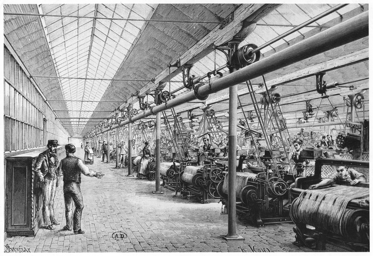1884 में बैगाटेले में औद्योगिक बुनाई द्वारा फ्रेंच स्कूल