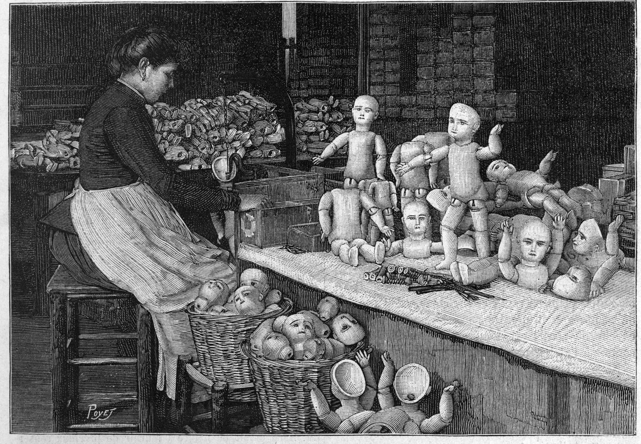 1888 में मॉन्ट्रियल गुड़िया कारखाना। द्वारा फ्रेंच स्कूल