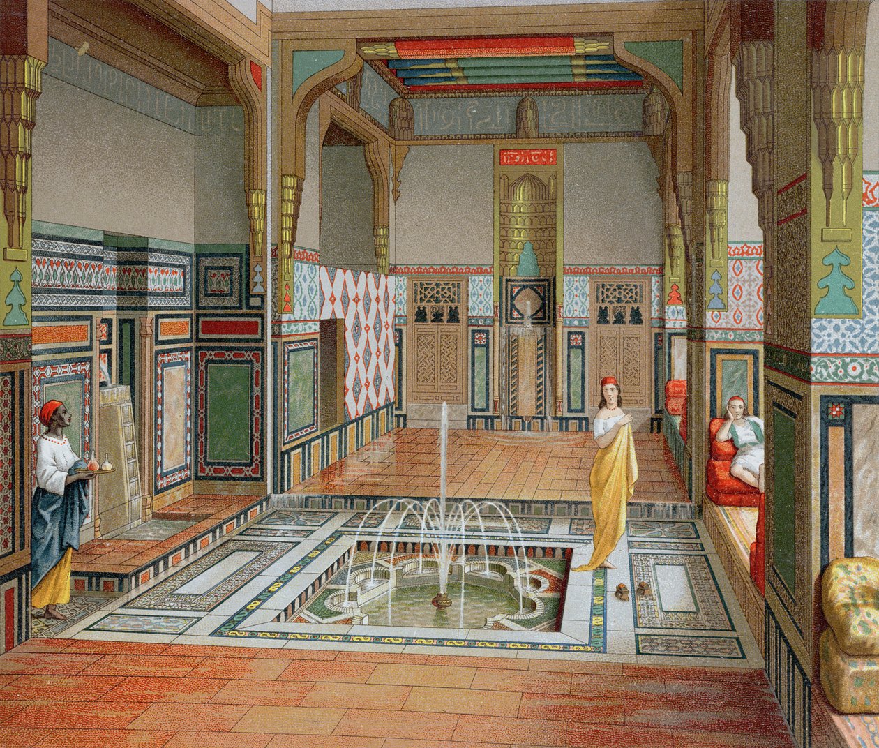मूरिश इंटीरियर, c.1880 द्वारा फ्रेंच स्कूल