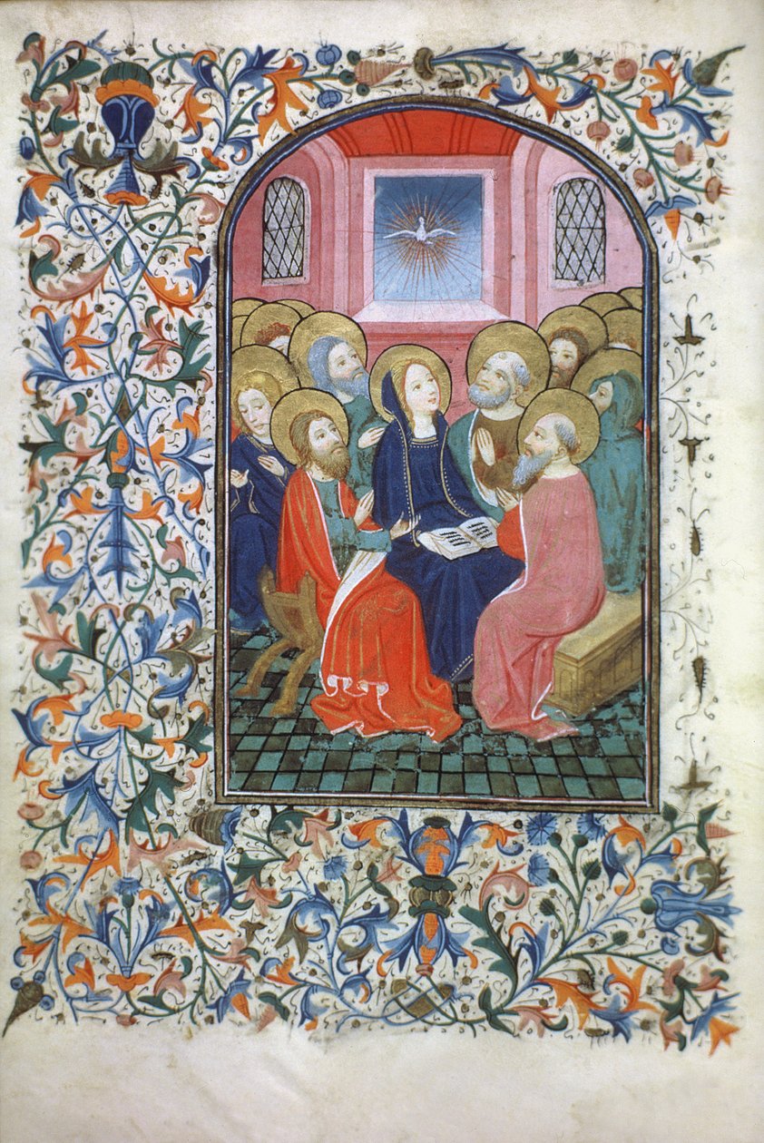सुश्री जनरल 288 f.23v पेंटेकोस्ट, c.1460 द्वारा फ्रेंच स्कूल