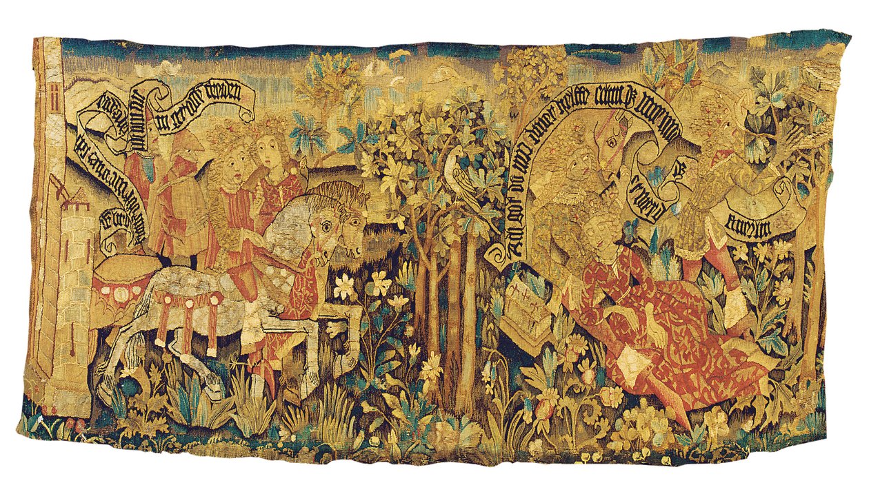 स्ट्रासबर्ग पौराणिक टेपेस्ट्री टुकड़ा, c.1470-80 द्वारा फ्रेंच स्कूल