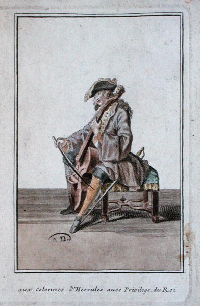 वायलिनसेलो, c.1700 (उत्कीर्णन) द्वारा फ्रेंच स्कूल