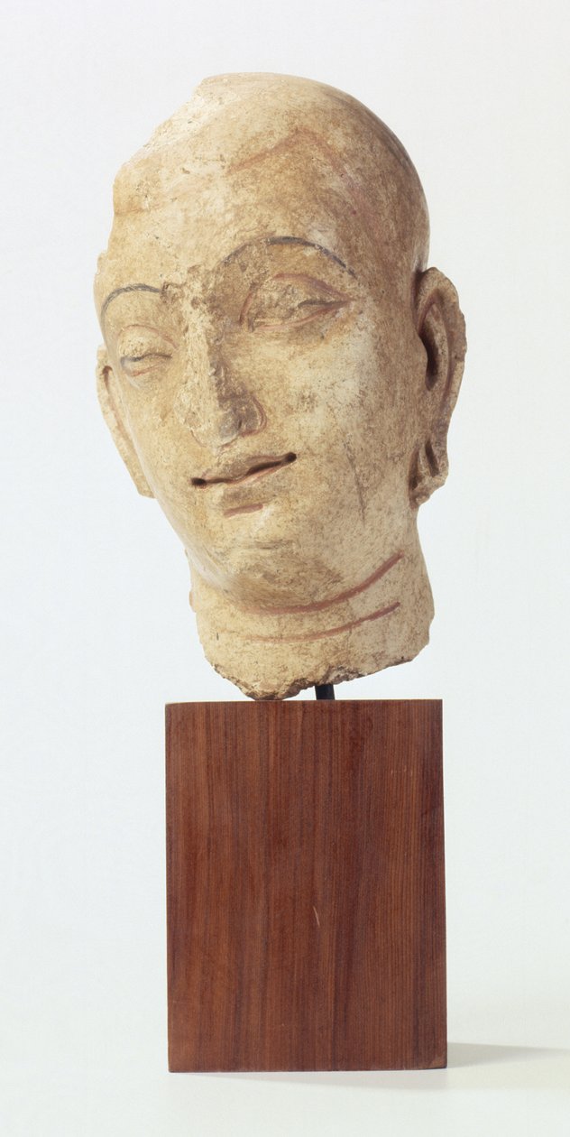 भिक्षु, कुषाण वंश, 100-400 ईस्वी (प्लास्टर) द्वारा गांधार स्कूल