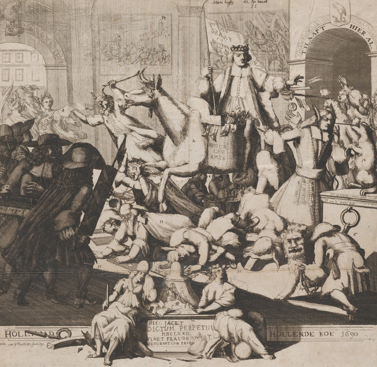 डच रनिंग काउ हॉलैंड की रनिंग काउ, 1690। द्वारा गैस्पार बुट्टेट्स