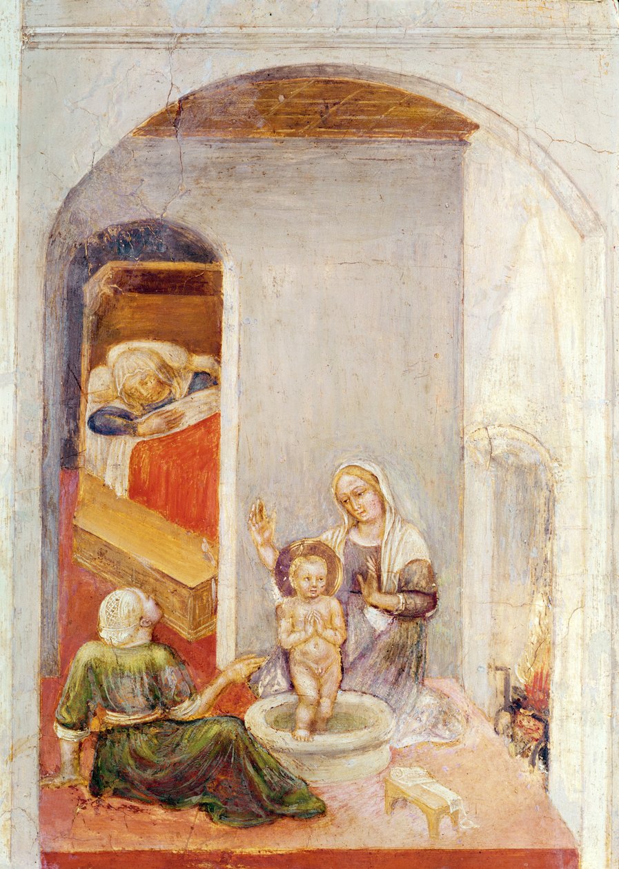 सेंट निकोलस का जन्म, सेंट निकोलस ऑफ बारी की कहानियों से, c.1425 (पैनल पर तापमान) द्वारा जेंटाइल दा फैब्रियानो